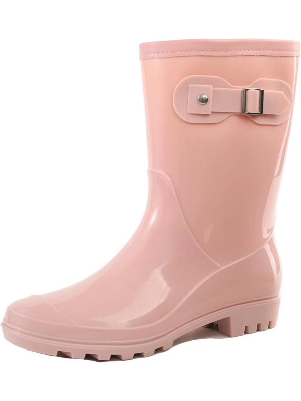 Women's Pink Mid Calf Rain Boots Waterproof Anti-slipping Rainboots Rain Shoes